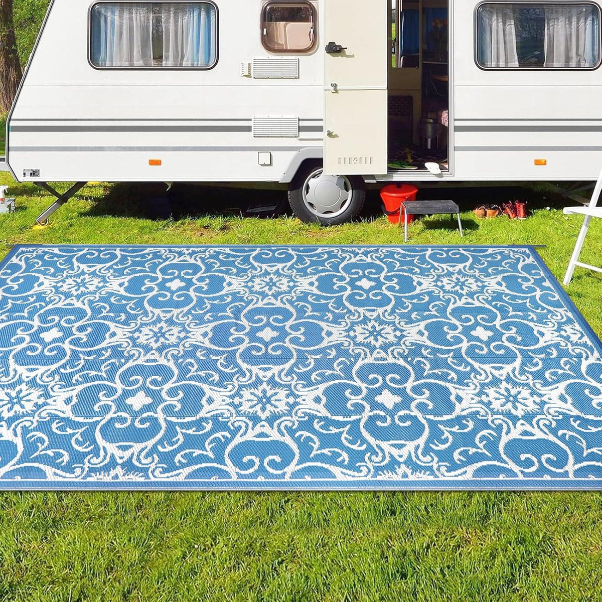 Outdoor Teppich 180x270cm Wetterfest Garten Balkon Terrasse Kunststoff