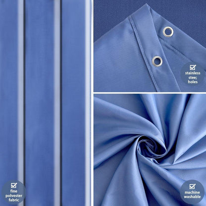 Duschvorhang Extra Breit 244x200cm Antibakteriell Hellmarineblau wasserdicht