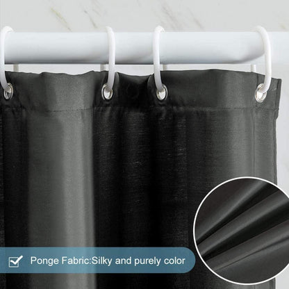 Schmaler Duschvorhang Polyester Dunkelgrau 150x200cm 10