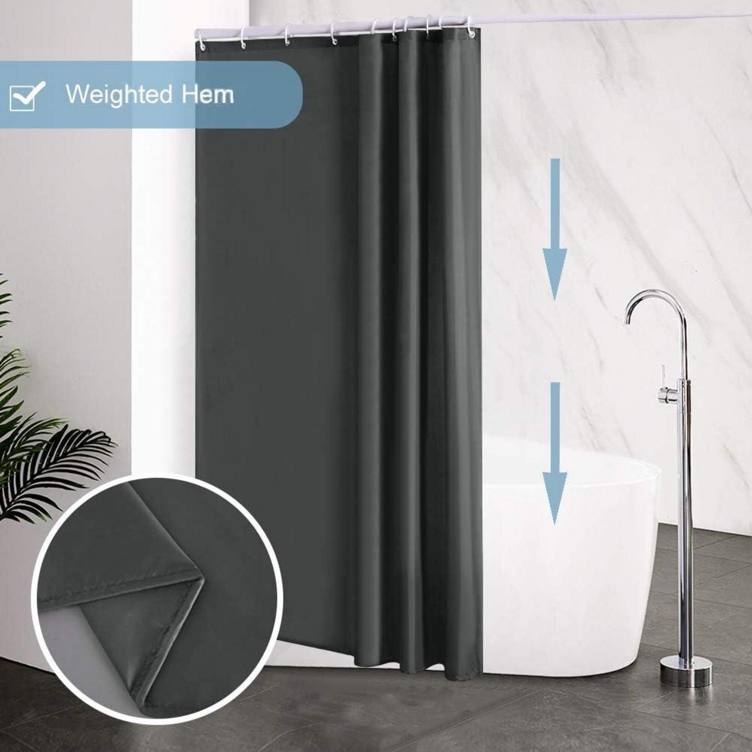 Duschvorhang Dunkelgrau 150x200 Wasserabweisend Waschbar Textil