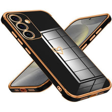 Handyhülle Samsung Galaxy S24 Plus mit Herzmuster, galvanisiert, Schwarz