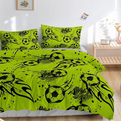 Fußball Bettwäsche Set für Kinder – Graffiti Cartoon Design 200x200cm