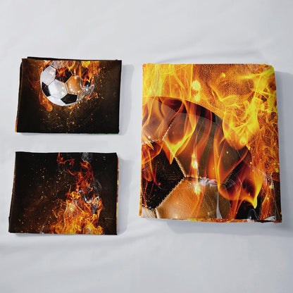 Fußball Bettwäsche Set für Kinder – Flammen Design 200x200cm