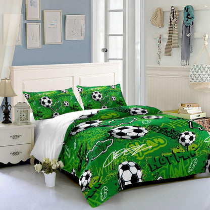 Fußball Bettwäsche Set für Kinder – Graffiti Cartoon Design 200x200cm