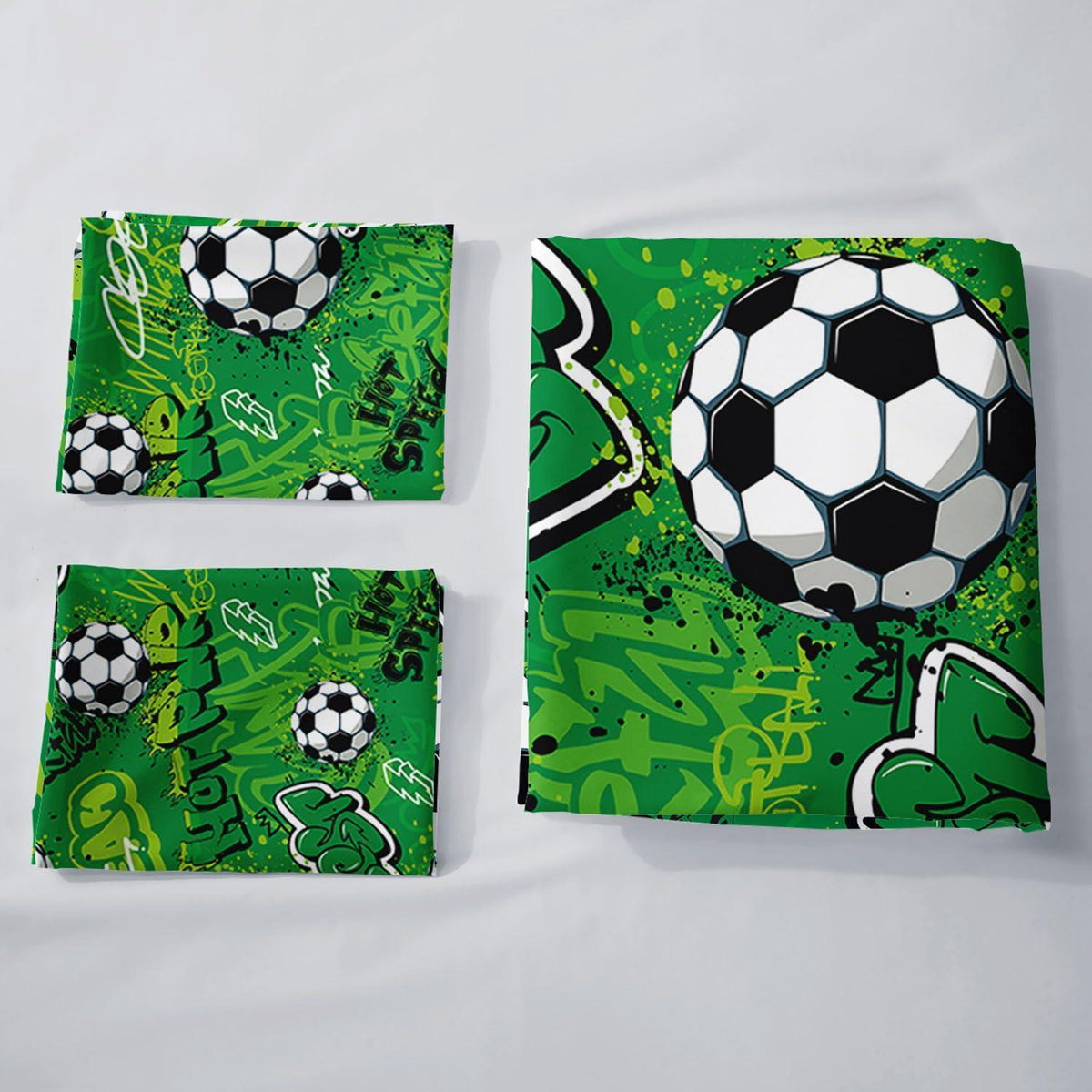 Fußball Bettwäsche Set für Kinder – Graffiti Cartoon Design 200x200cm