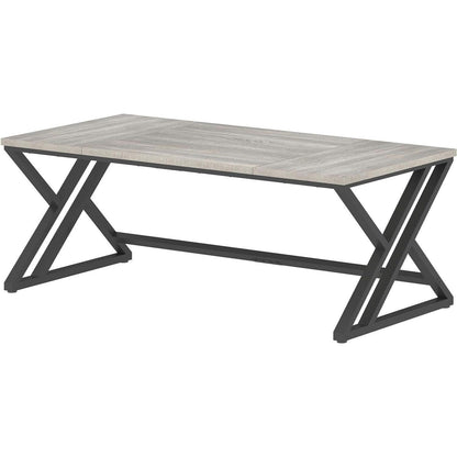 Großer Schreibtisch 180x80cm Grau Eiche mit Metallgestell