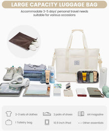 Wasserdichte Reisetasche Damen mit Schuhfach, Weekender