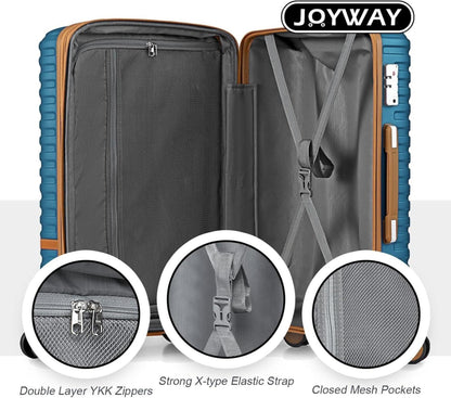 Joyway Koffer Reisekoffer ABS Hartschalen Trolley Set TSA 4 Rollen Handgepäck