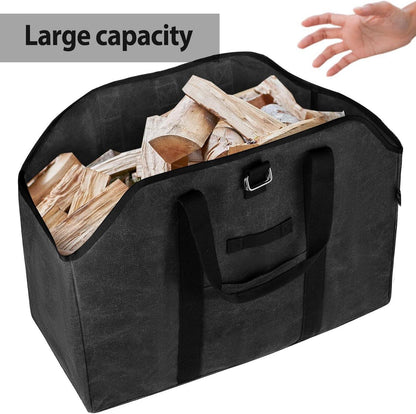 Kaminholztasche aus gewachstem Segeltuch - Extra