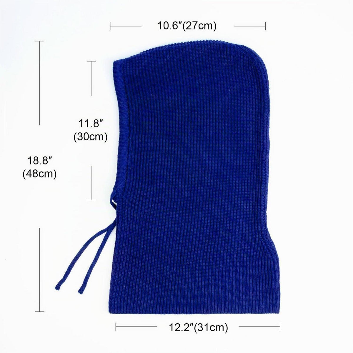 Strickmütze Damen Balaclava mit Kordelzug, blau