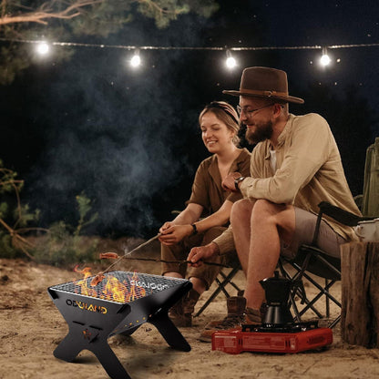 Camping-Feuerstelle und Grill mit Tragetasche, tragbare