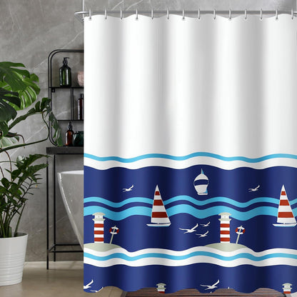 Duschvorhang Blaues Segel Antischimmel Wasserdicht 260x200cm