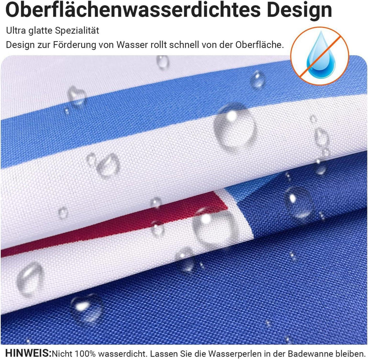 Lerores Duschvorhang Blaues Segel 260x200cm Wasserabweisend