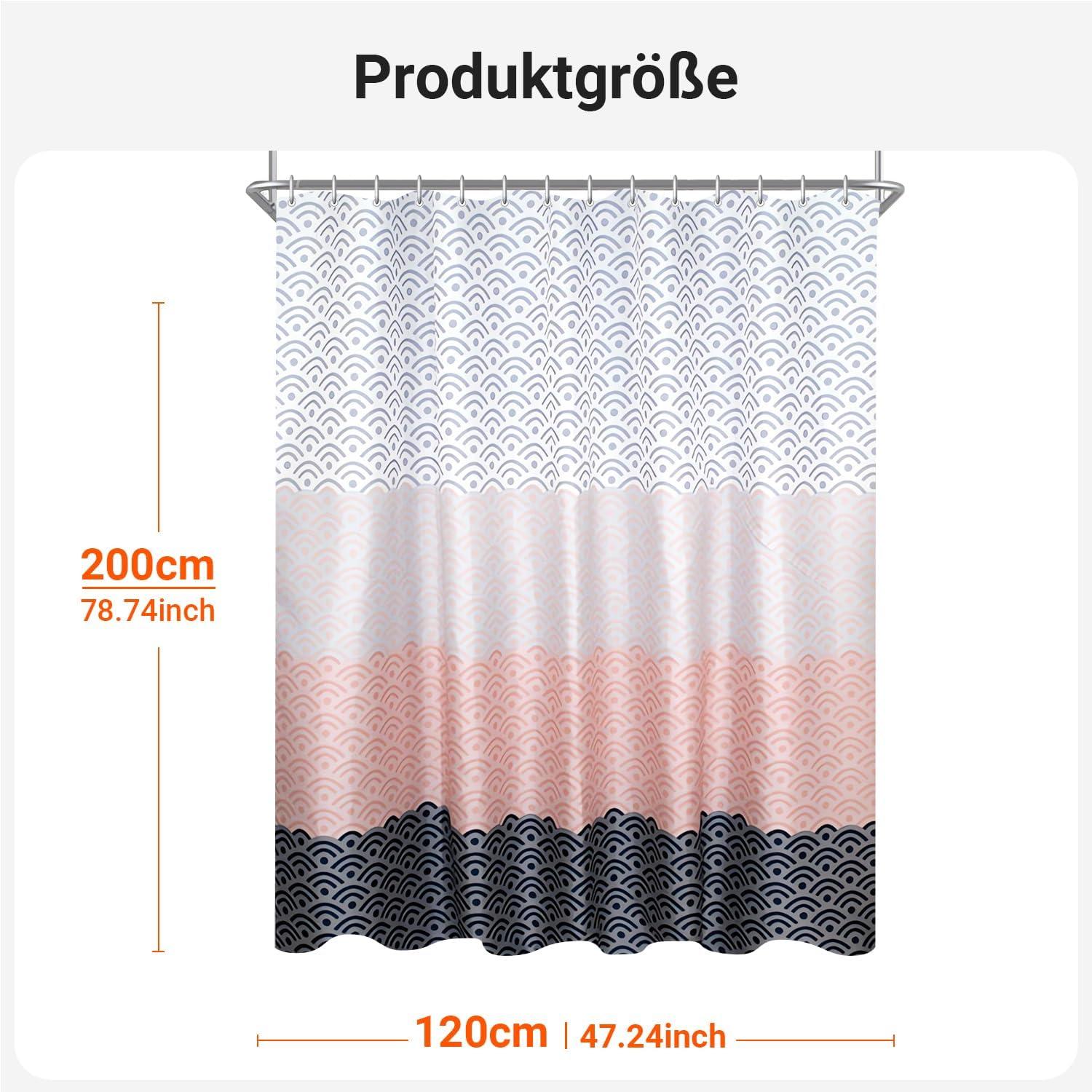 Duschvorhang Blume 120x200cm Antischimmel Textil Wasserdicht Polyester
