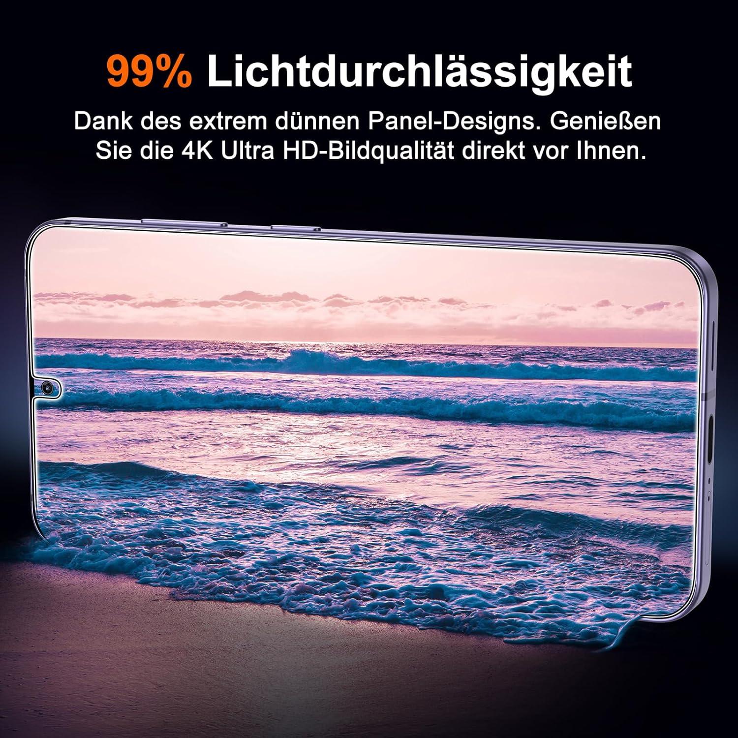 4 Stück Schutzfolie Samsung Galaxy S24 Panzer Schutzglas 9H