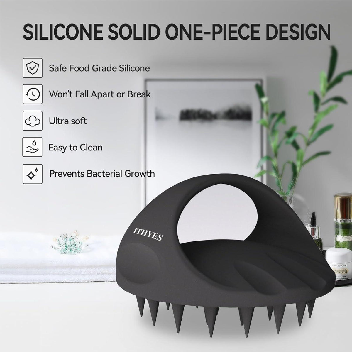 Ithyes Kopfmassage-Bürste, Silikon Scalp Massager Haare für