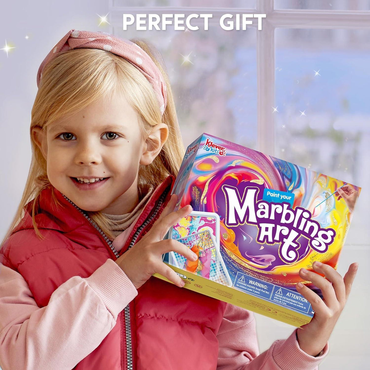 Wasser Marmorierfarbe für Kinder, Marmorier Paint Kit Mädchen ab 6-12
