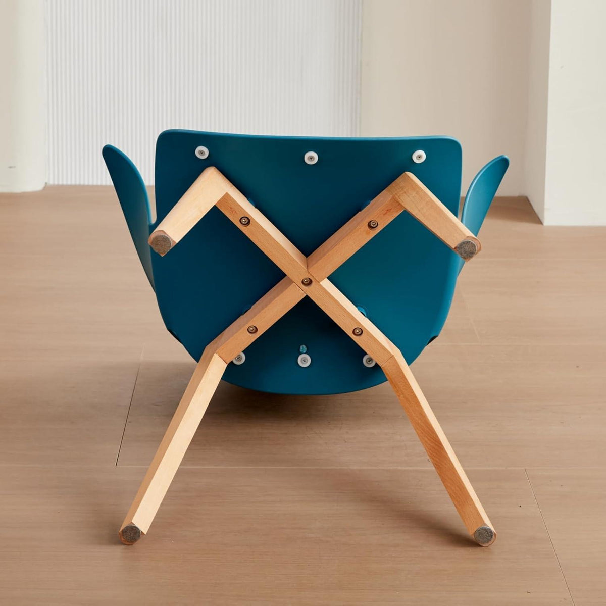 4er Set Esszimmerstühle mit Massivholzbeinen & Stoffpolster