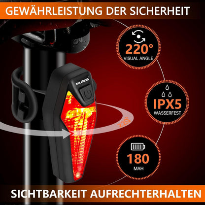 Fahrrad Rücklicht LED StVZO IPX5 Wasserdicht Type-C