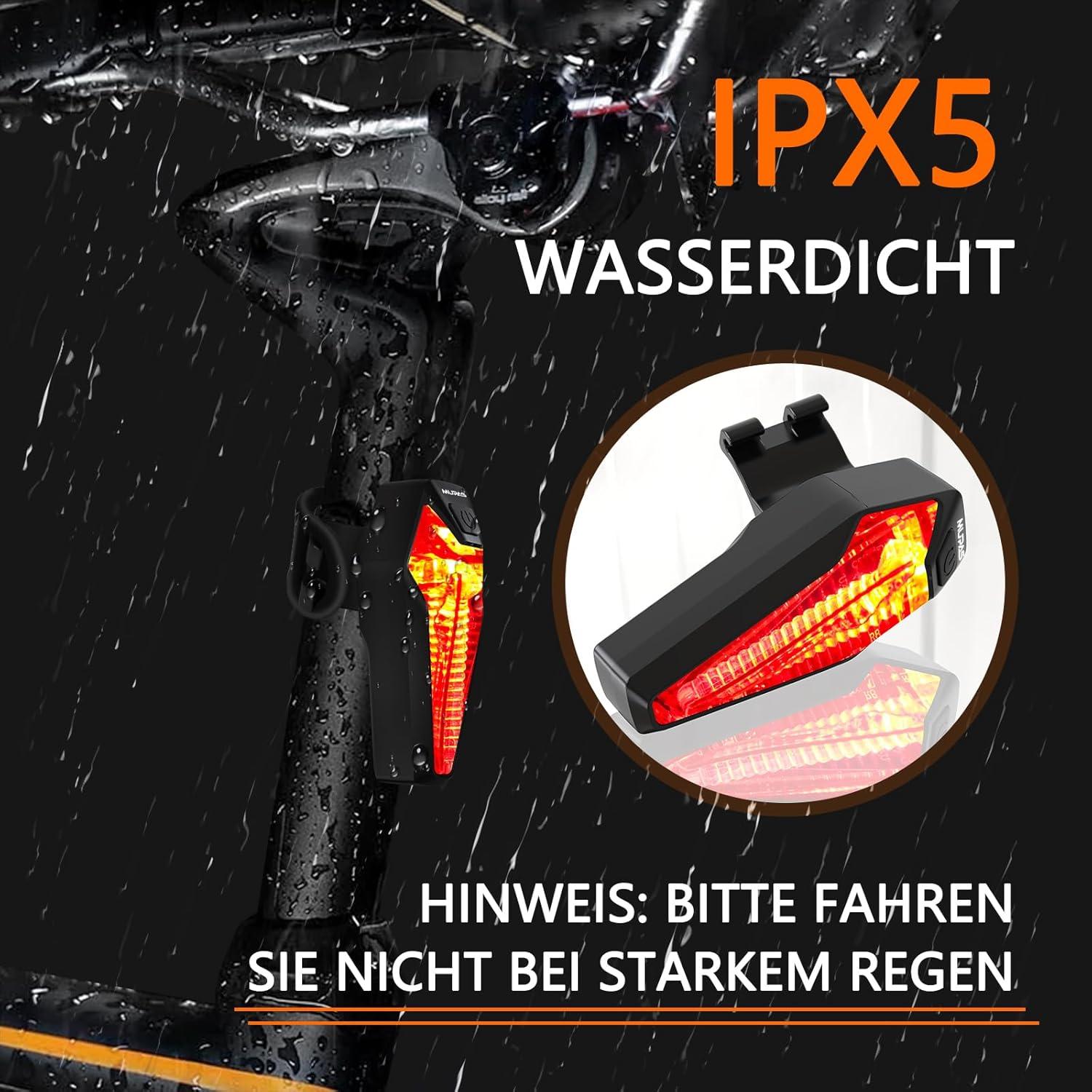 Fahrrad Rücklicht LED StVZO Zugelassen IPX5 Wasserdicht Type-C