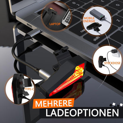 Fahrrad Rücklicht LED StVZO IPX5 Wasserdicht mit Type-C-Ladefunktion