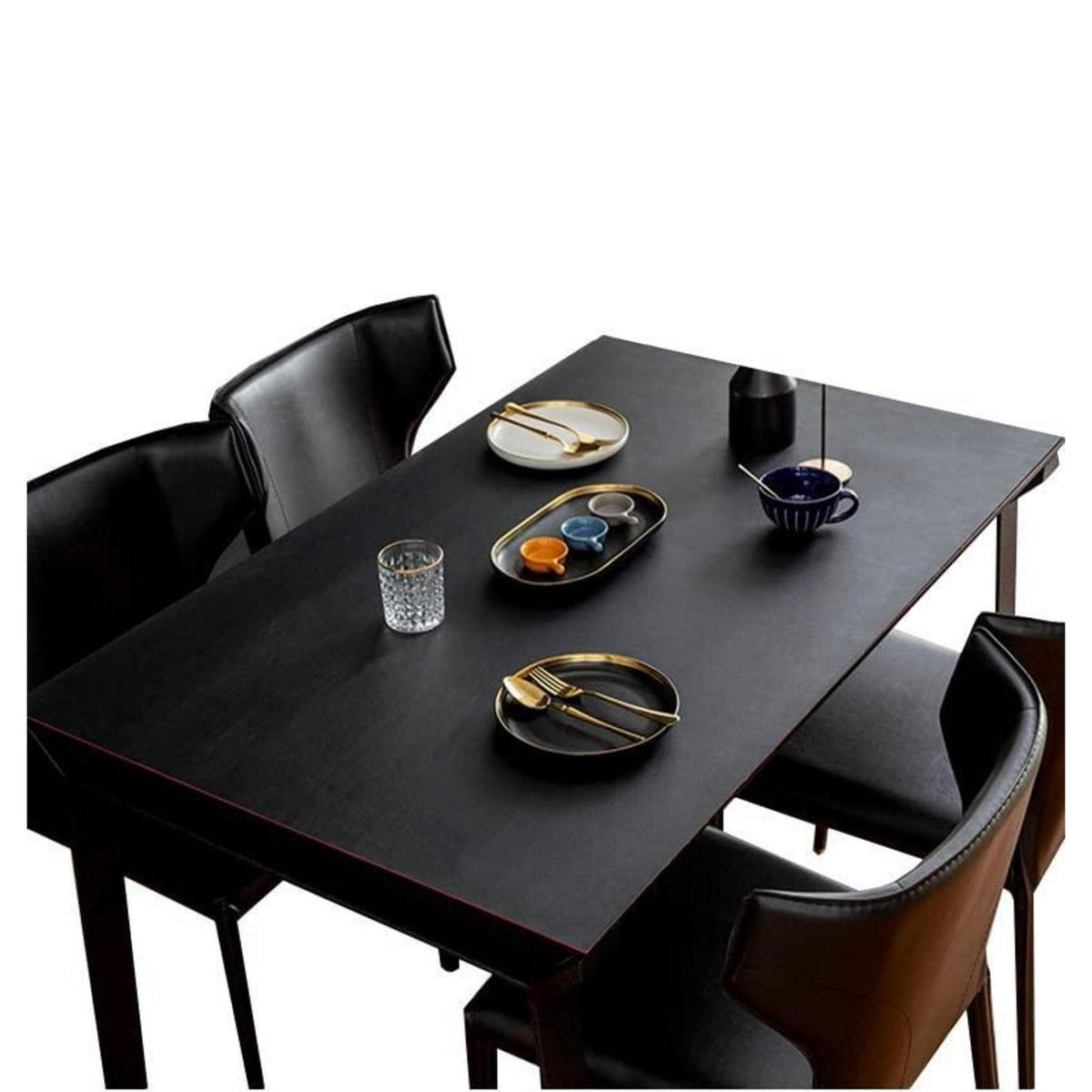 PU Tischdecke wasserdicht 80x200cm Schwarz Rot