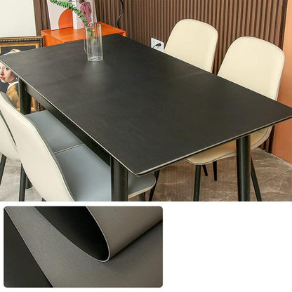 PU Tischdecke 90x200cm – Wasserdicht, Schwarz+Grau