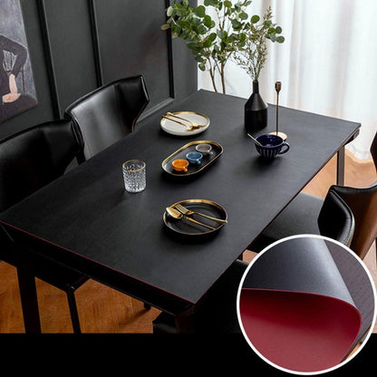 PU Tischdecke wasserdicht 85x180cm Schwarz Rot