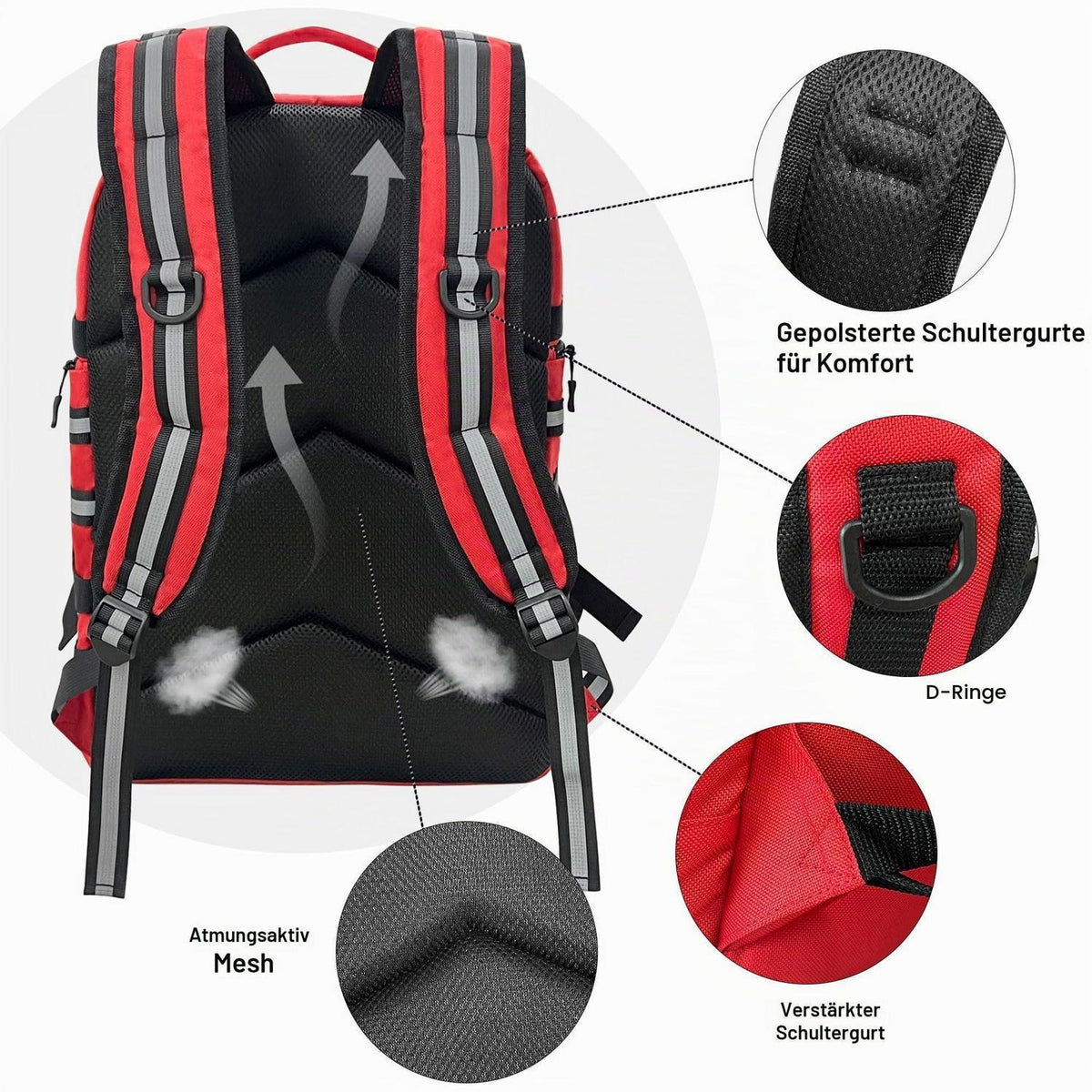 Erste-Hilfe-Rucksack Rot – Medizinischer Notfallrucksack leer
