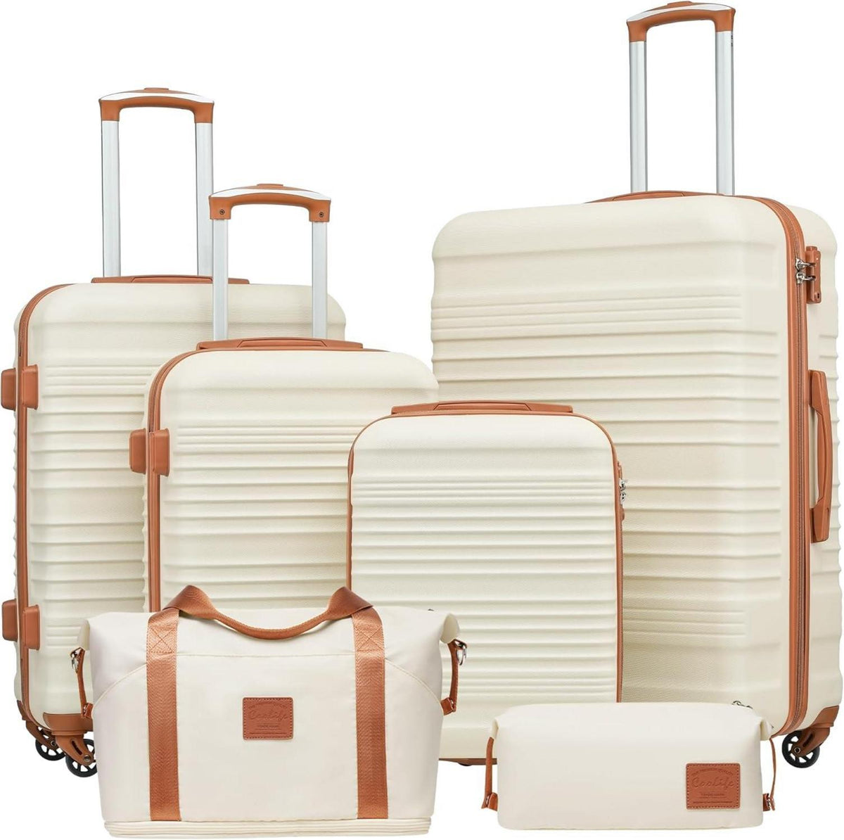 Koffer-Set ABS Hartschale Reisekoffer 4 Rollen TSA-Schloss 6tlg