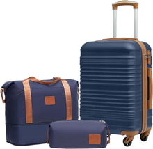 COOLIFE ABS Hartschale Koffer-Set 3tlg Blau/Braun