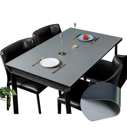 PU Tischdecke 80x200cm – Wasserdicht, Schwarz+Grau