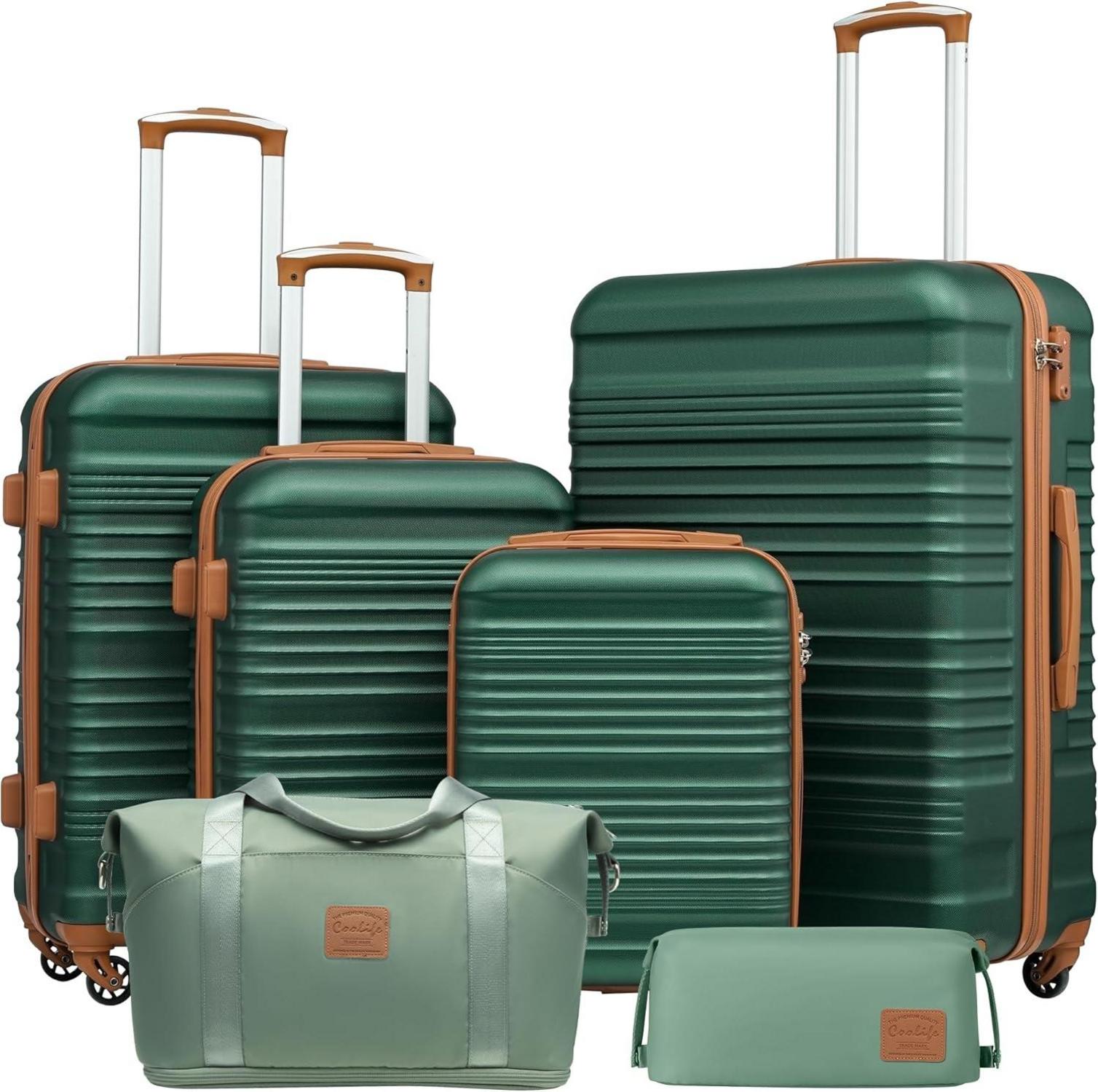COOLIFE Koffer-Set Hartschale Reisekoffer 4 Rollen TSA-Schloss