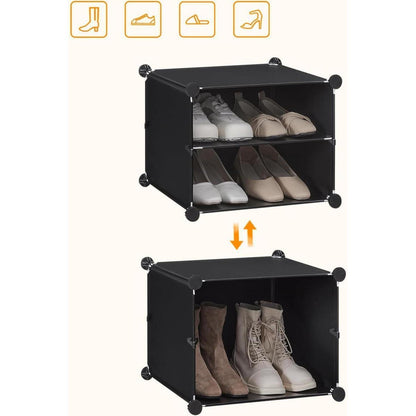 Schuhregal mit 8 Fächern für 32 Paar Schuhe Schwarz 80 x 30
