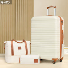 COOLIFE Koffer-Set ABS Hartschale 4 Rollen TSA-Schloss, 3tlg