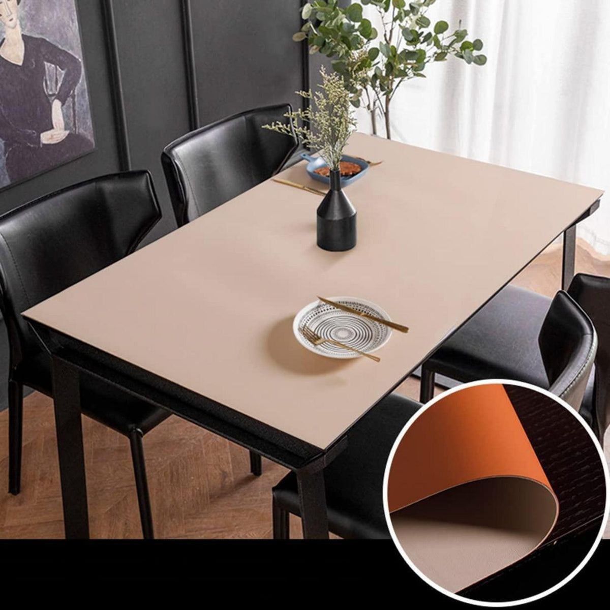 PU Tischdecke Wasserdicht Apricot+Orange 90x200 cm