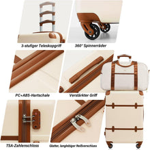COOLIFE Koffer Set 6tlg Blau ABS Hartschale Trolley 4 Rollen