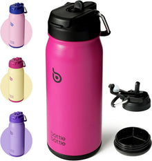 Trinkflasche Edelstahl 16oz mit Strohhalm für Kinder - BPA frei