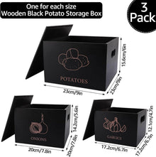 3er Set Kartoffel Zwiebel Aufbewahrungsbox Holz Griffe