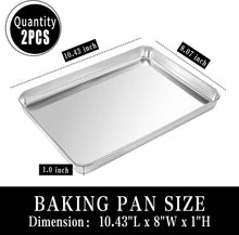 2er Set Edelstahl Backblech 26.5 x 20.5 x 2.5cm