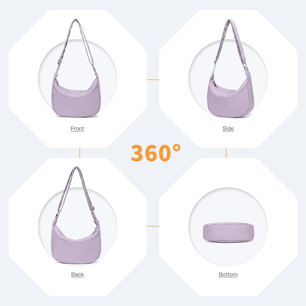 Lila Umhängetasche Damen Crossbody Bag verstellbarer