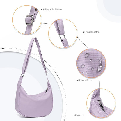 Miss Lulu Damen Handtasche Klein Umhängetasche Crossbody Bag Lila Mode