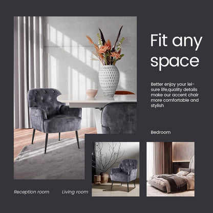 Bequemer Samt Sessel mit Seitentasche – Modern & Ergonomisch