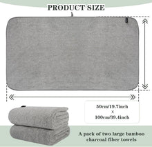 2er Pack Mikrofaser Handtuch Bambuskohle Lange Haare