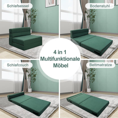 Gästesofa mit Schlaffunktion & Memory Schaum – Dunkelgrün