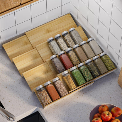 Gewürzregal Schublade 8er-Set Gewürz Organizer Ausziehbar