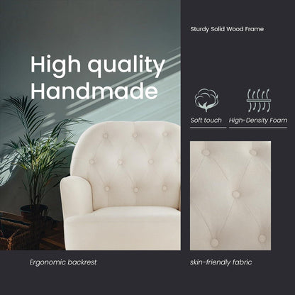 Bequemer Lounge Sessel mit Seitentasche – Modernes Design in Beige