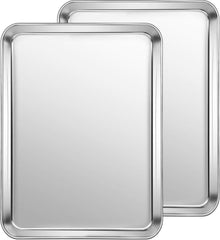 Backblech Edelstahl 2er Set 31.5x24.5x2.5cm Rostfrei Spiegel Finish