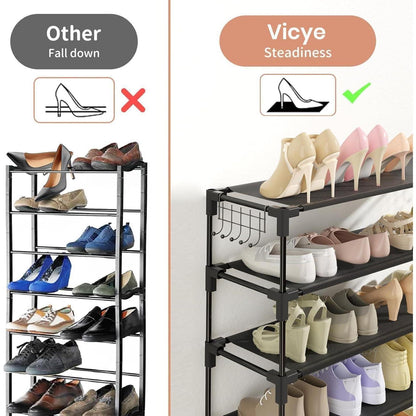 Vicye Schuhregal 10 Ebenen Metall für 50 Paar Schuhe 155cm
