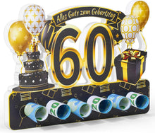 Geldgeschenke zum 60. Geburtstag mit Grußkarte und Holz - Gästebuch